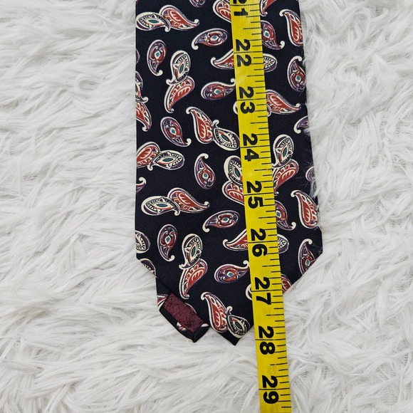 Christian Dior Men's Paisley 100% Silk Neck Tie - Picture 4 of 6